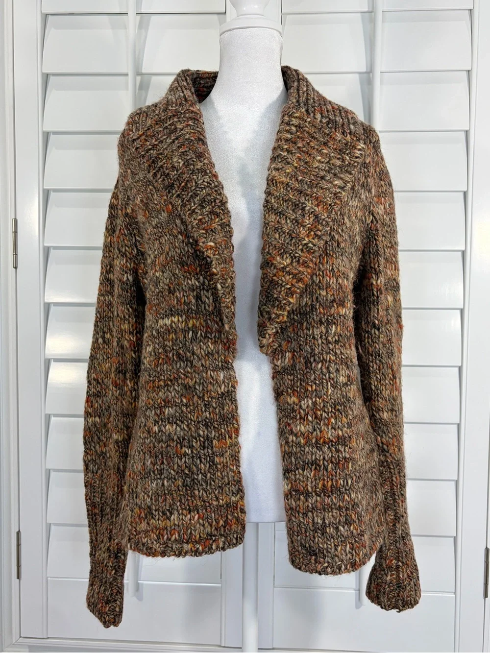 Talbots Alpaca-Blend Open-Front Chunky Cardigan (L)